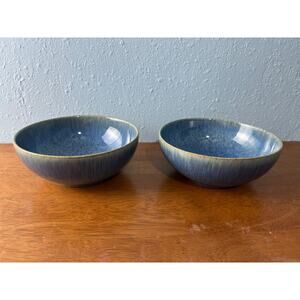 Denby England Blue Studio 6.5” Cereal Bowls Set of 2